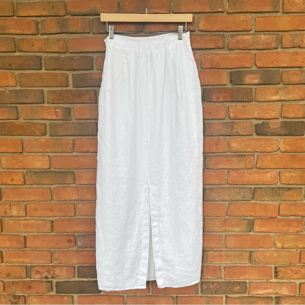 Dissh Linen Skirt White Long Sz 6 - Picture 3 of 8